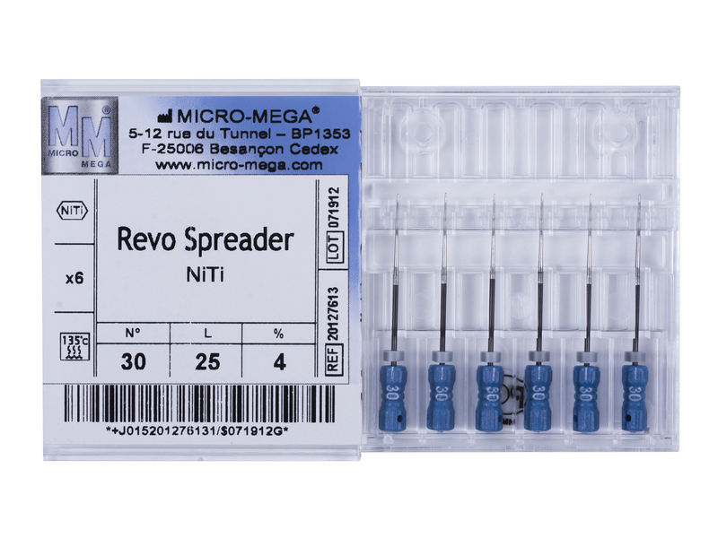 Revo Spreader n30 L25 4% NiTi handle 09 - инструменты эндодонтические (файлы ручные 6 шт.). Фото �2