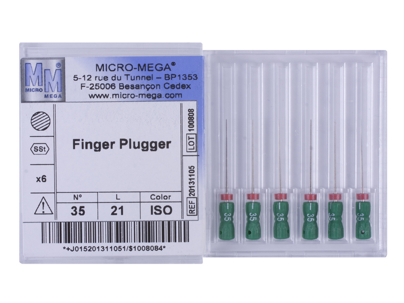 Finger Plugger n35 L21 2% (steel) - инструменты эндодонтические (6 шт.). Фото �2