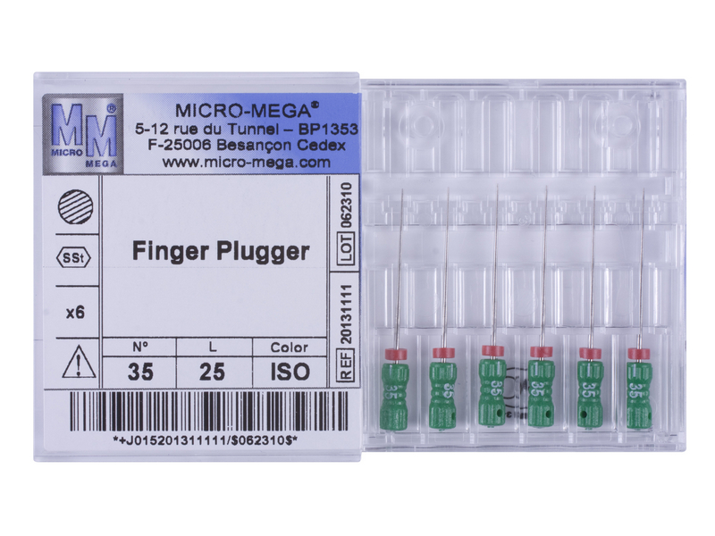 Finger Plugger n35 L25 2% (steel) - инструменты эндодонтические (6 шт.). Фото �2