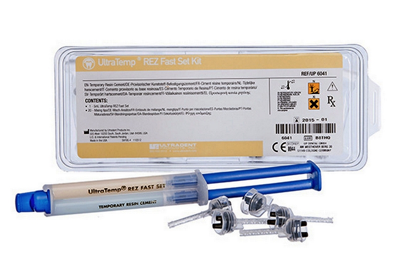 UltraTemp REZ Fast Set Kit - (уп. 1 шпр* 5 мл+20 насадок) набор мат-ла стоматолог. фиксирующего. Фото �2