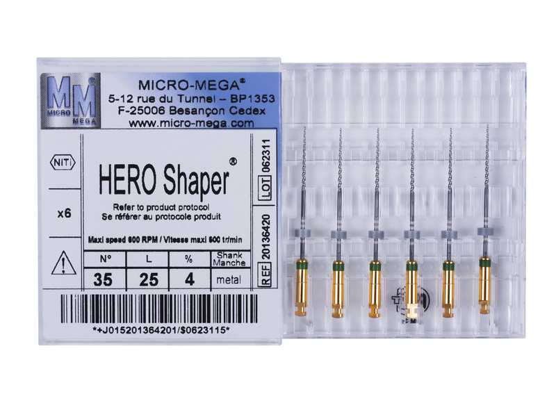 HERO Shaper Classic, № 35, L 25, 4% (6 шт.\уп.)  -  инструменты эндодонтические. Фото �2