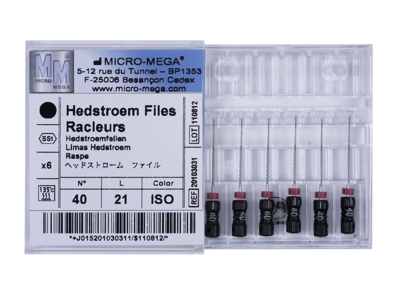H-files, № 40, L 21 (6 шт.\уп.) - инструменты эндодонтические. Фото �2