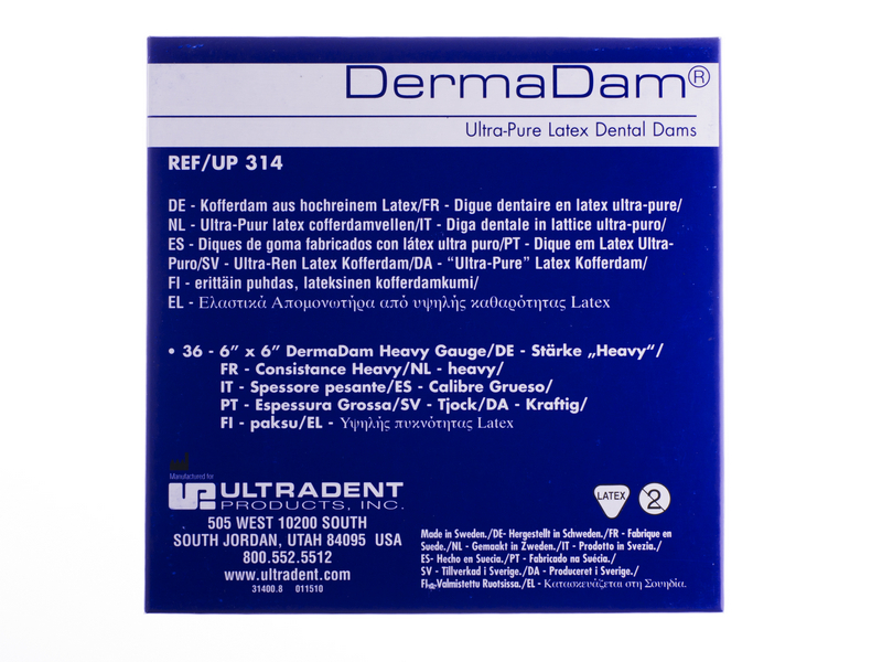 DermaDam Heavy (толщина 0,25мм, 15х15см, 36 шт. уп.) - резиновая завеса для изоляции полости рта. Фото �2