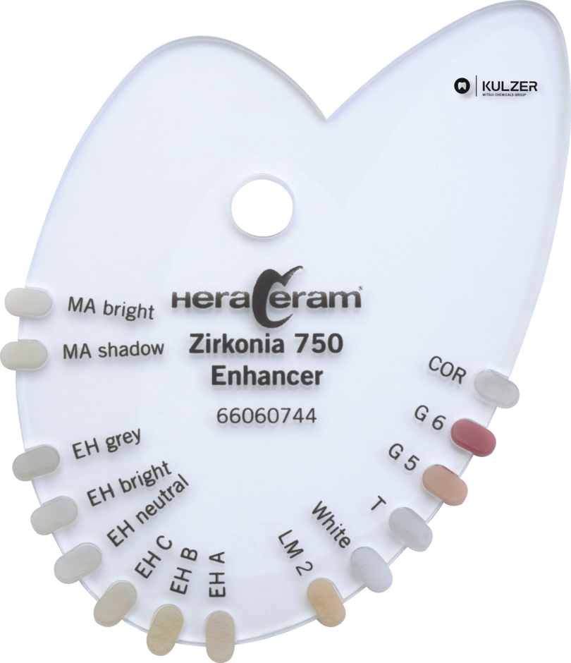 Шкала расцветки HeraCeram Zirkonia 750 Enhancer