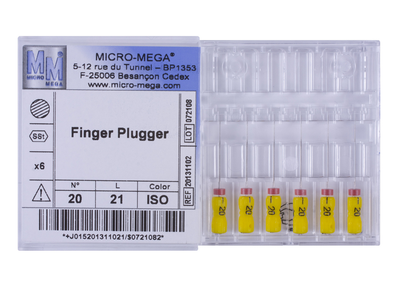 Finger Plugger n20 L21 2% (steel) - инструменты эндодонтические (6 шт.). Фото �2