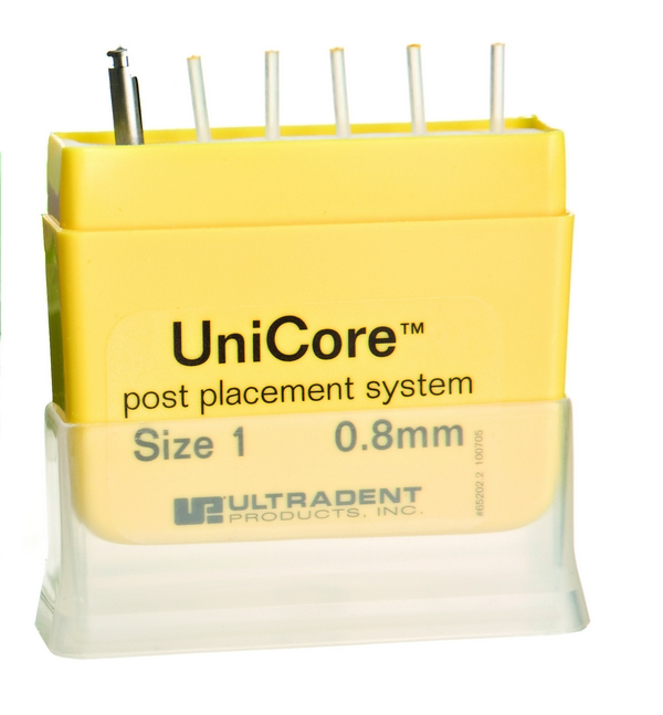 UniCore Post Size 1 (0.8mm) - штифты стекловолоконные, желтый (5 шт.). Фото �2