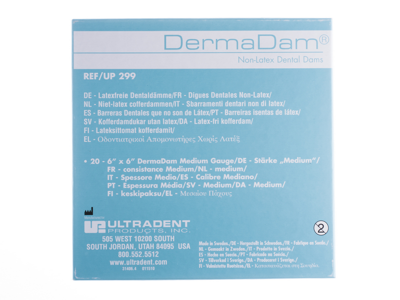 DermaDam Synthetic (толщ.0,2мм, 15х15см, 20 шт.уп) - резиновая завеса для изоляции полости рта. Фото �2